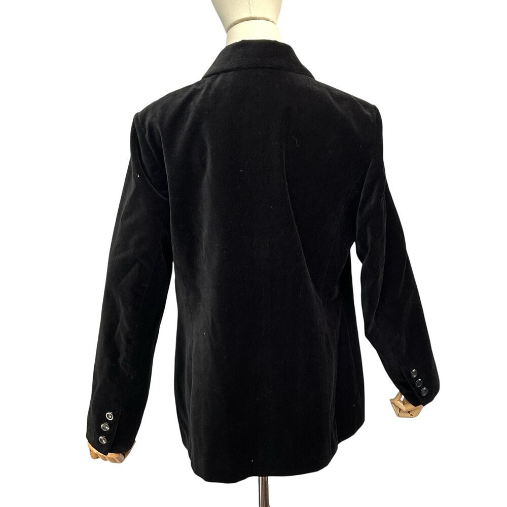 Appleseed's Black 100% Cotton Velvet Minimalist Tailored Blazer - Picture 3 of 6